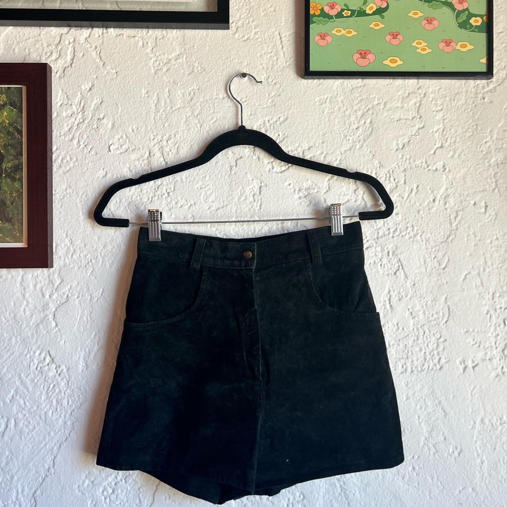 Vintage Nevada Blue Leather Suede Shorts